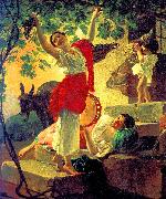 Karl Briullov Girl gathering grapes in the vicinity of Naples Sweden oil painting artist